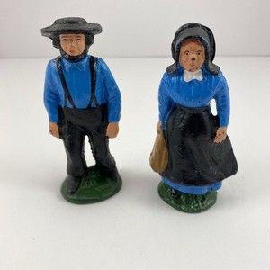 Amish Man and Woman Heavy metal cast iron pair